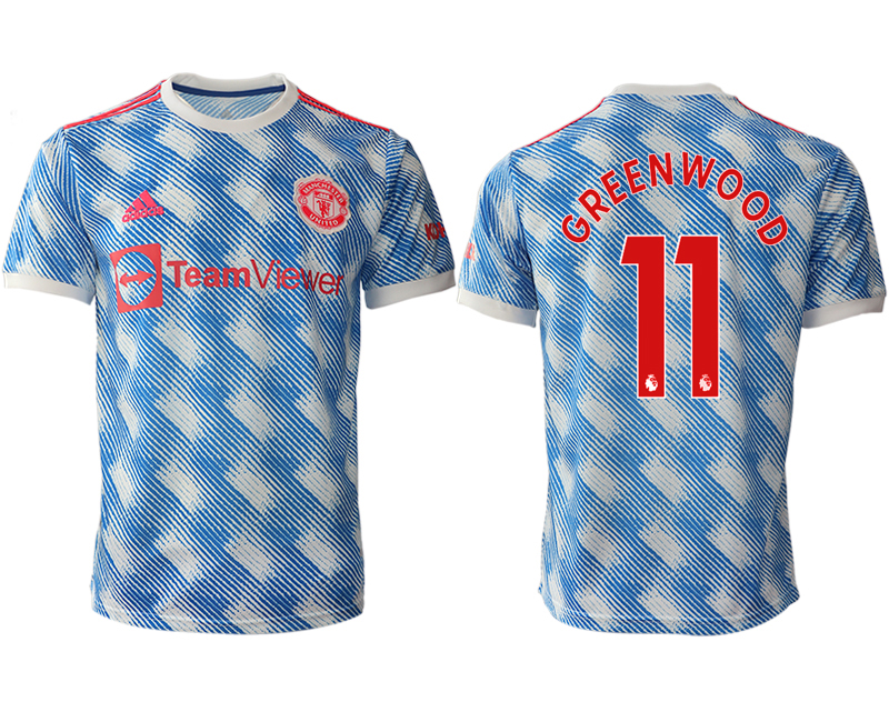 Men 2021-2022 Club Manchester United away aaa version blue #11 Soccer Jersey